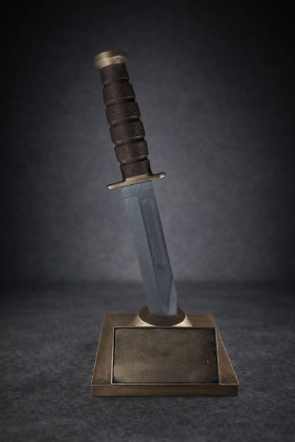 Custom Knife Trophy – 3D Printed Military Award for First Wins, Promotions, or Recognition Moments