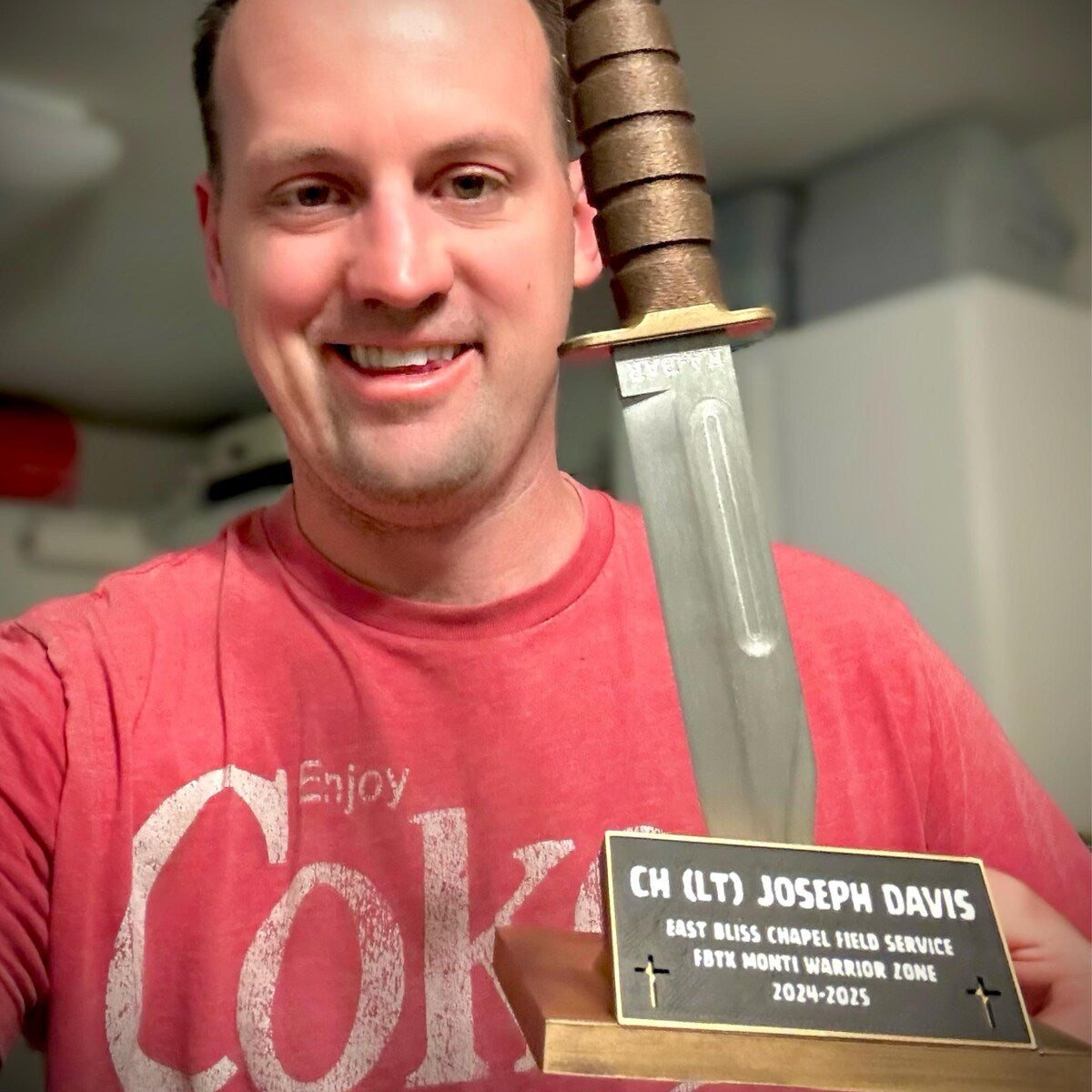 Custom Knife Trophy – 3D Printed Military Award for First Wins, Promotions, or Recognition Moments