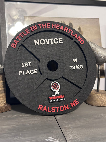 Custom Weight Plate Trophy – Personalized 3D Printed Award