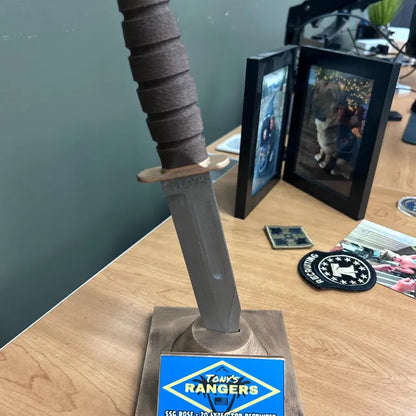 Custom Knife Trophy – 3D Printed Military Award for First Wins, Promotions, or Recognition Moments