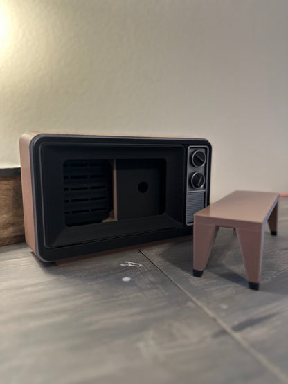 Retro TV Nintendo Switch Dock: 3D Printed Console Stand with Game Drawer