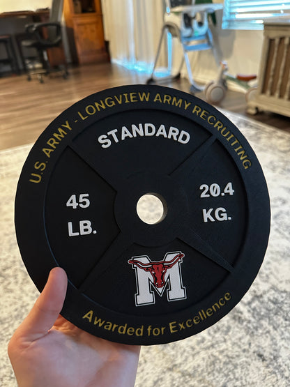 Custom Weight Plate Trophy – Personalized 3D Printed Award